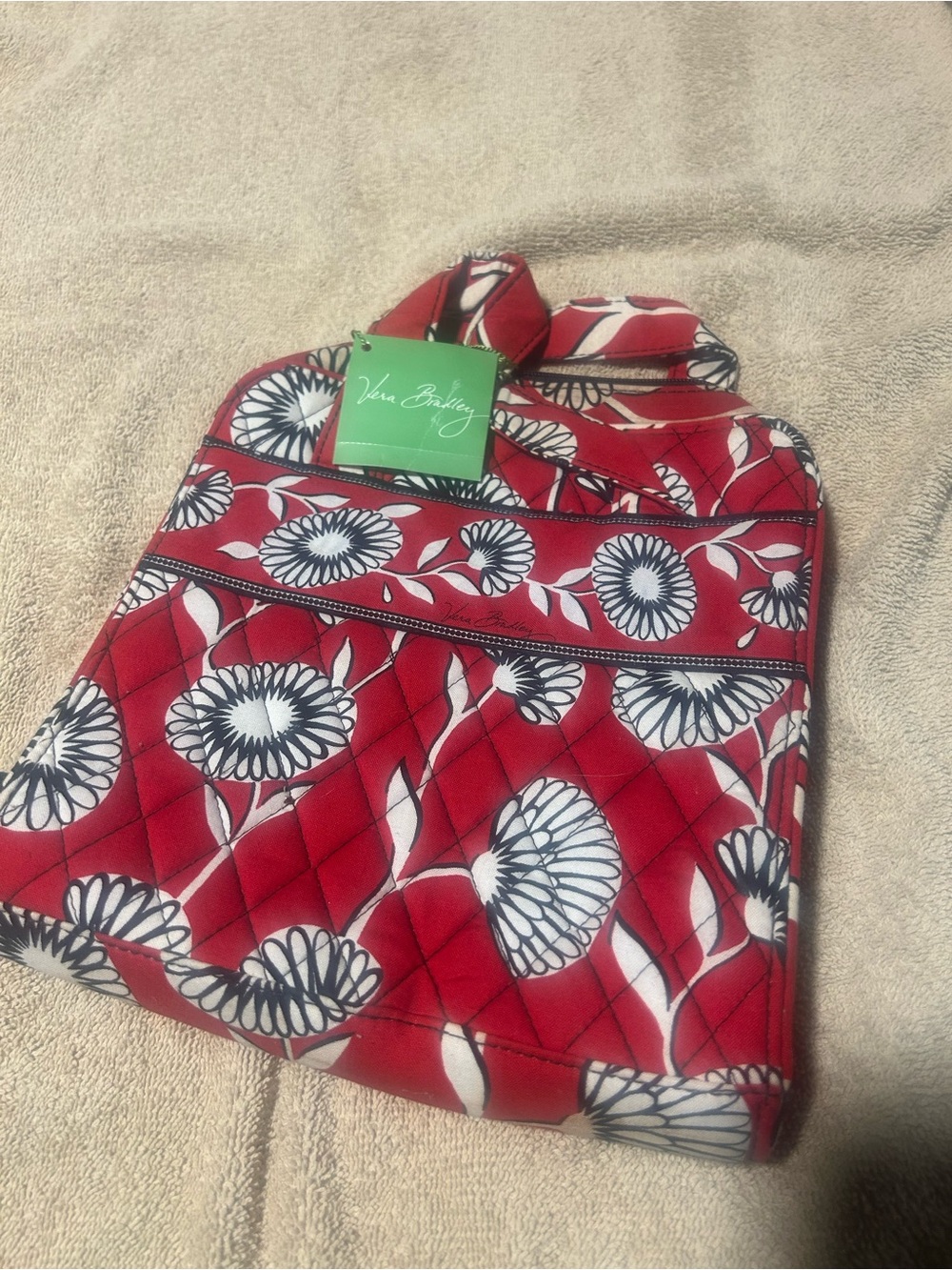 Vera Bradley Red Quilted Floral Tote
